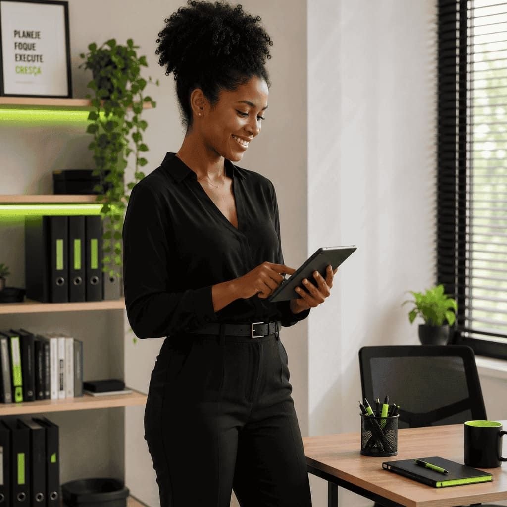 Gestora utilizando o Portal Inteligente XTPG em tablet