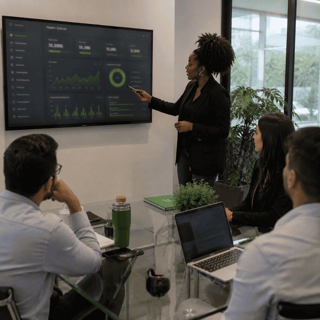 Equipe XTPG apresentando soluções de tesouraria corporativa