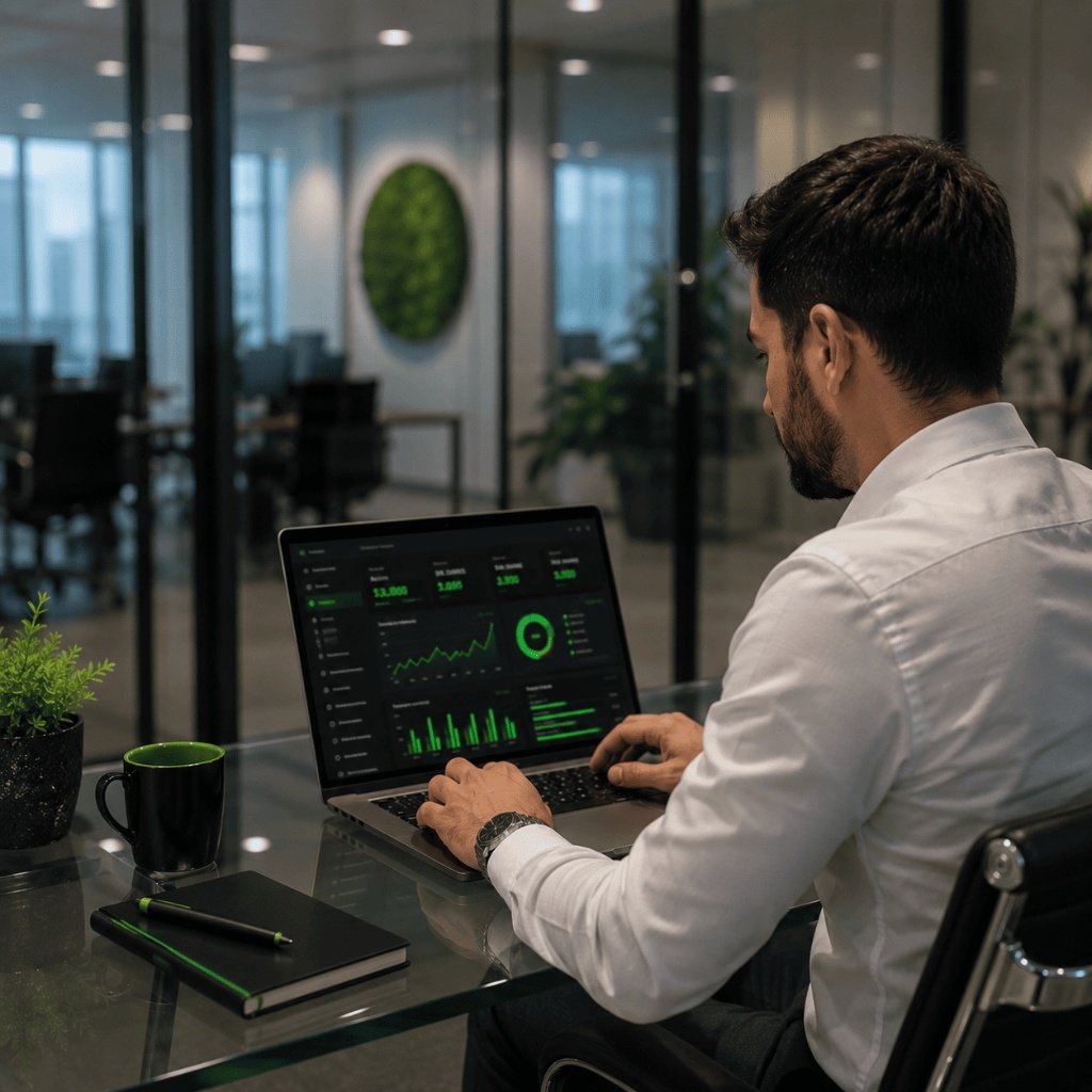 Profissional analisando dados em tempo real com Atualiza XTPG